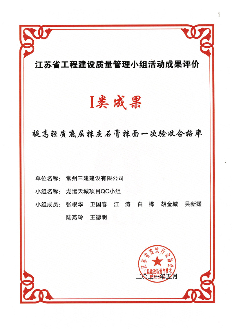 2021年度省级QCI类成果奖